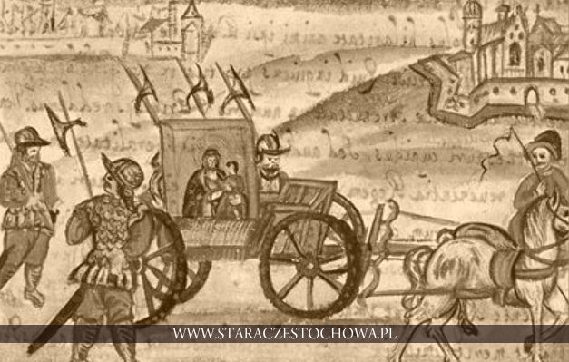 Przewiezienie Obrazu Matki Bożej wg sztychu M. Lanckorońskiego